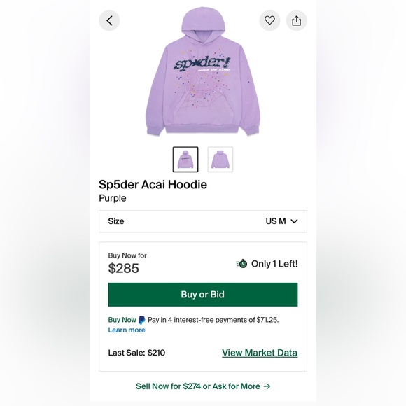 SP5DER ‘Açaí’ HOODIE - Picture 5 of 5